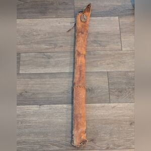 Vintage Native American Man Made Leather Rustic Case w/ Split Pool Cue Stick Lot